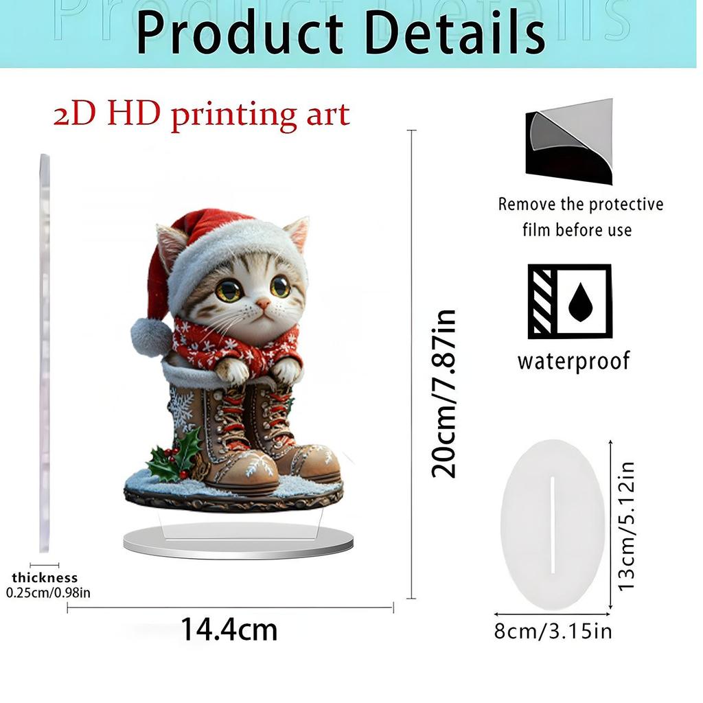 Christmas Apple 2D Acrylic Stand: Festive Desktop Decoration Gift