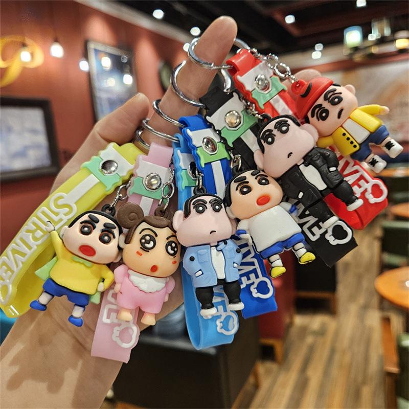 Internet-Berühmtheit Cartoon-Puppe Schlüsselanhänger Taschenanhänger Studentenanhänger Niedlicher PVC-Schlüsselanhänger Paar Auto Schmuck