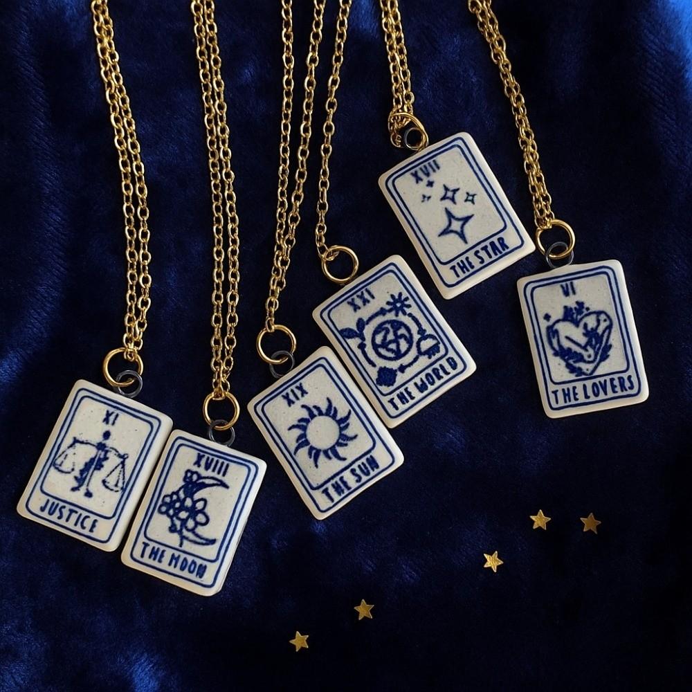 World Rectangle Pendant Necklace Sun Lovers Chain Trendy Enamel Moon Chain Choker  Daily