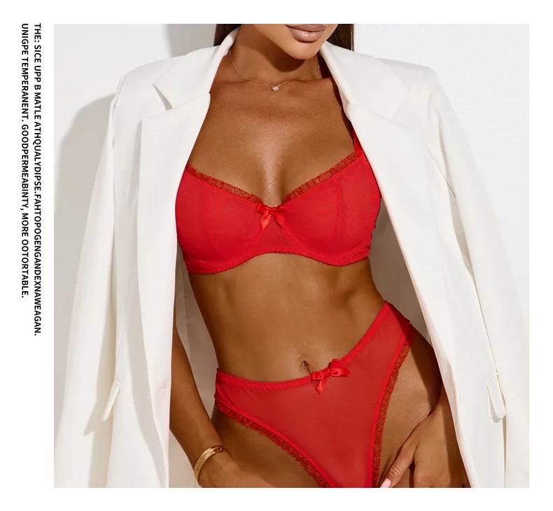 Ultra-Thin Mesh See-Through Lingerie Set - Minimizes Big Bust Appearance