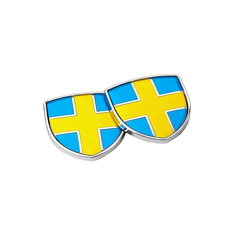 2 Stück Volvo Elch Logo Schild Abzeichen 3D Metall Aufkleber für Alle Auto Kofferraum Kotflügel - Auto Styling Dekoration Zubehör