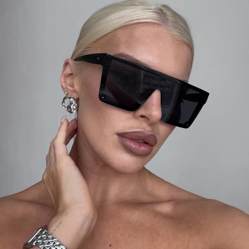 3pcs New Fashion Oversized Square Sunglasses Women Colorful Lens Big Frame One Piece Sun Glasses Shades For Female  UV400