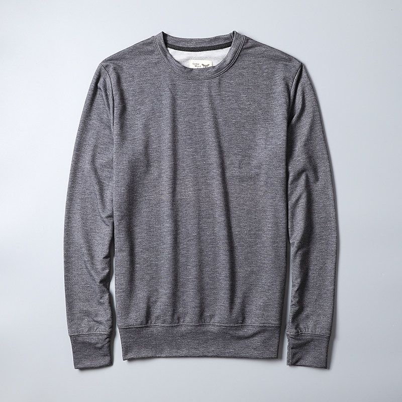 Cut Label Cattle Goods Spring and Autumn Sports Outwear round Neck Sweatshirt Dark Gray M