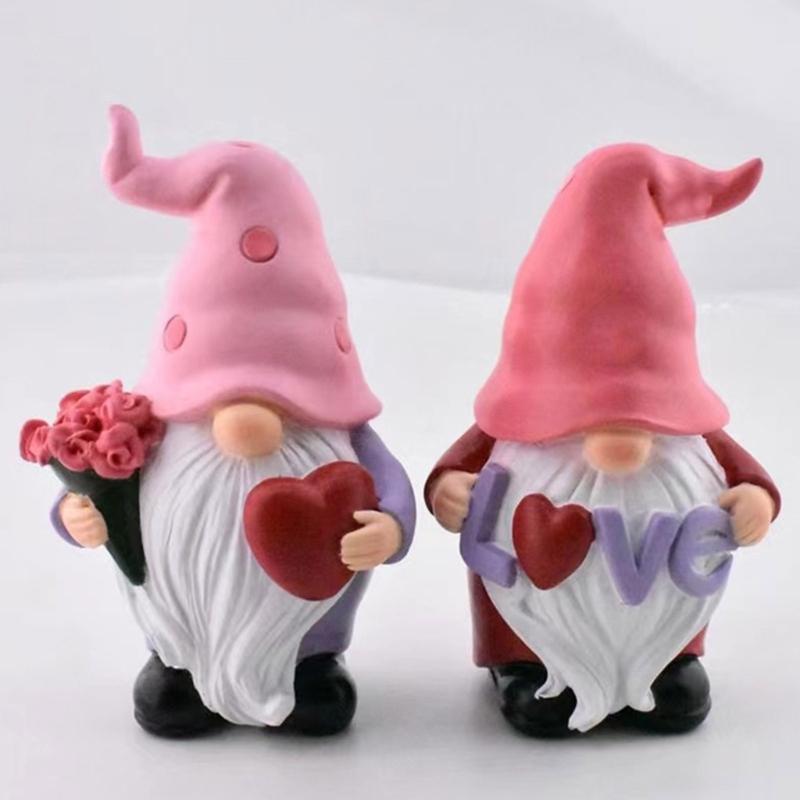 Gnome Candle Silicone Mould Cute Valentines Heart Dwarf Plaster Silicone Mold Old Man Ornaments Mold for DIY Crafts