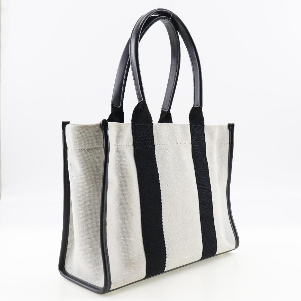 BALENCIAGA hardware Tote Bag 671402 Small 2WAYShoulder Black / white canvas Women Used
