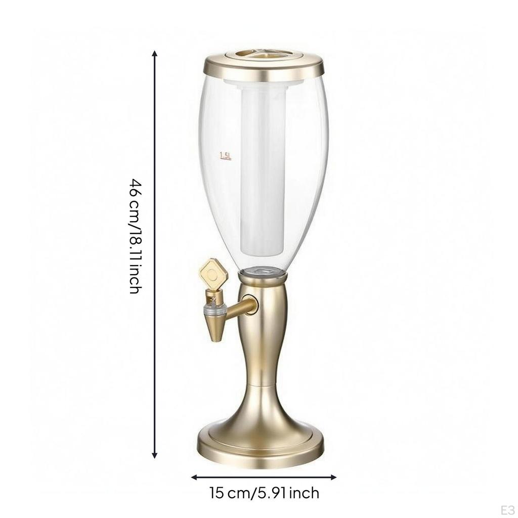 Illuminated Beer Dispenser Column Ice Light Single