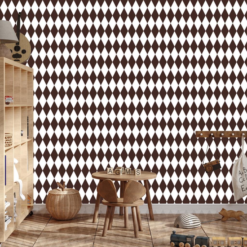 Harlequin Diamonds Wallpaper Light Gray and White 50x1000
