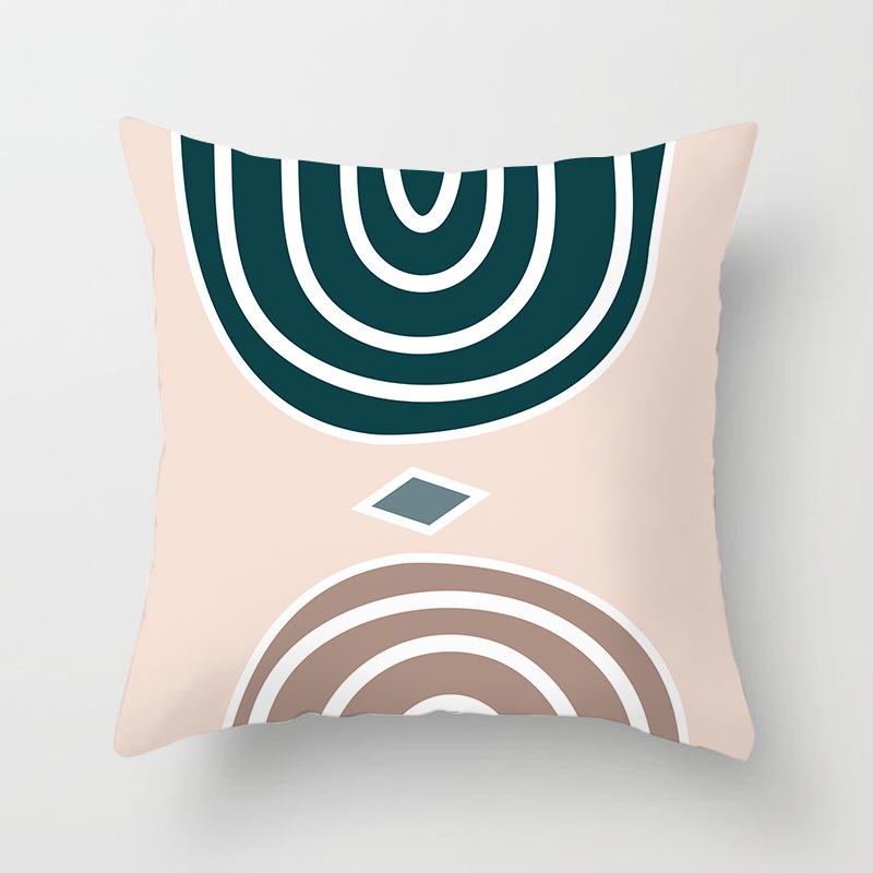Nordic Ins Style Small Fresh Pillowcase Abstract Plant Flower Scenery Sunset Car Sofa Cushion Cushion Cover