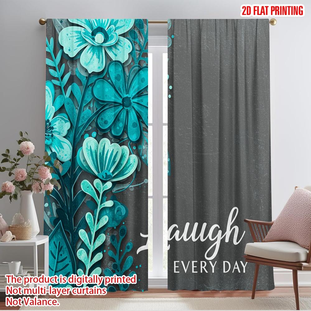 

2pcs 2D flat printing Party Window Curtains Laugh Everyday Floral Polyester Without Electricity All Season Party & Holiday Decor 52.50×116.00 CM 2pcs