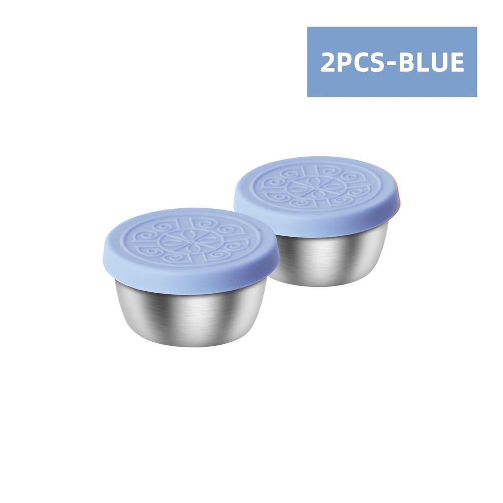 1.6 oz Stainless Steel Salad Dressing Containers with Leak-proof Silicone Lids. Ideal for Lunch Boxes, Picnics & Travel.