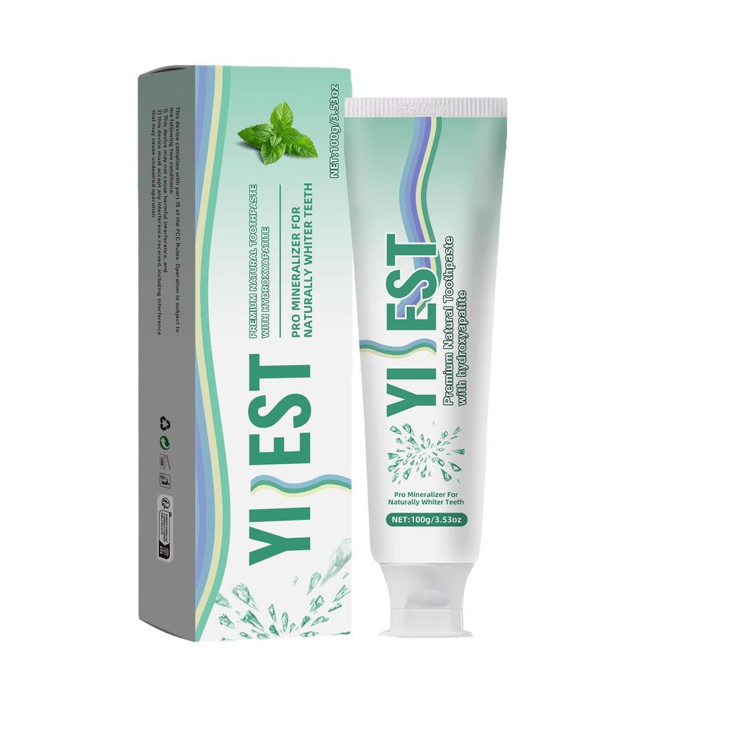 YILEST Mint Nano-Hydroxyapatite Toothpaste - 100g: Fresh Breath, Stain Removal & Whitening.