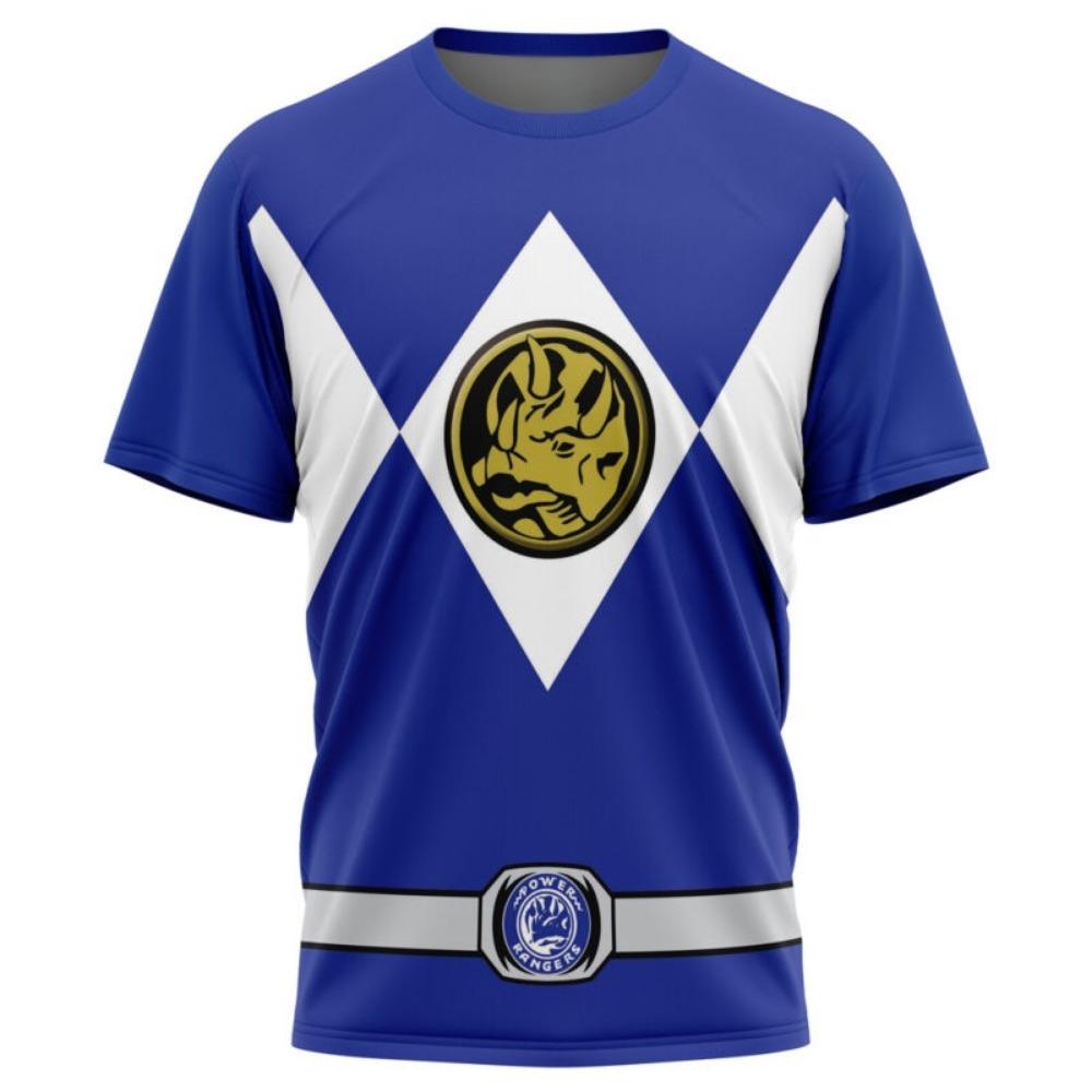 Nueva Camiseta Nostálgica de Tótems de Dinosaurios de Power Rangers para Deporte y Fitness, Talla Grande Holgada, Manga Corta para Adultos y Niños