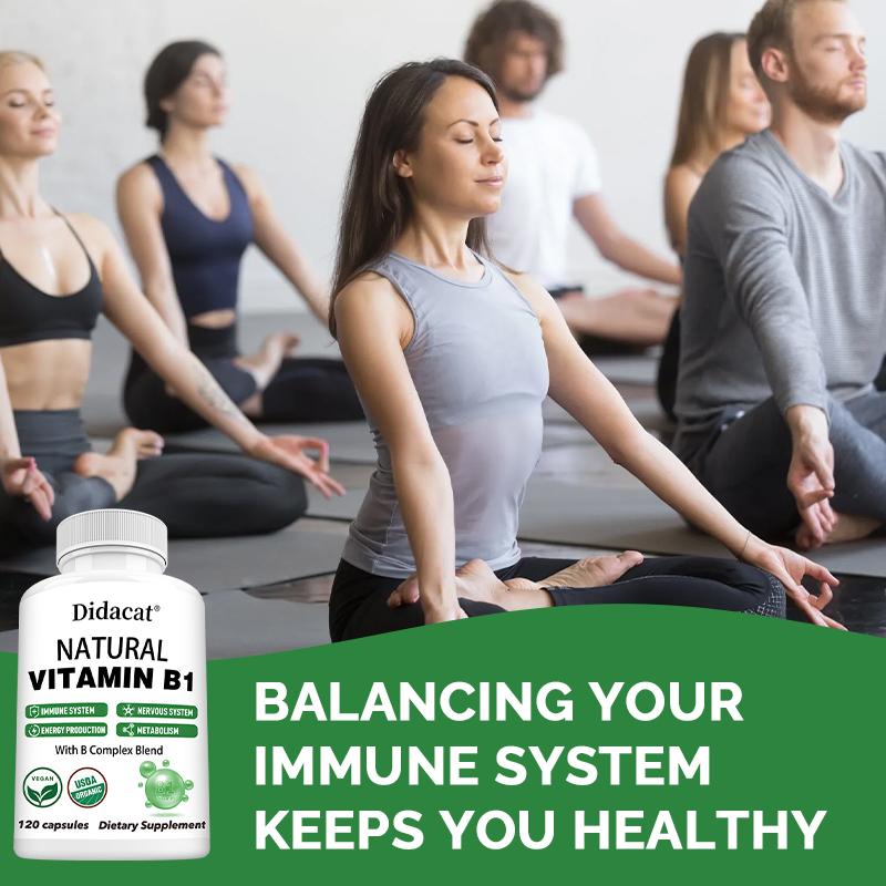 Vitamin B1 Supplement for Nervous System Health, 120 Capsules