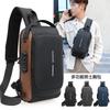 Breast Bag Men's Casual Shoulder Bag USB Charging Diagonal Backpack Fanny Pack Travel Messenger Bag