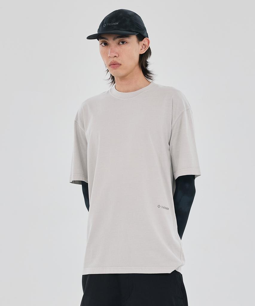 Hellinogseuweeo Garment Dyed Short Sleeve T-Shirt_Light Gray