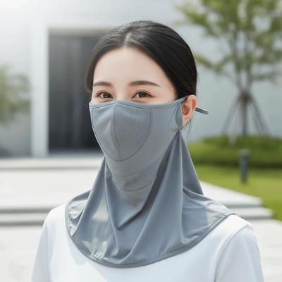 Ice Silk Neck Sunscreen Mask Thin Breathable Sunshade Mask Face Sun Protection  Seaside Vacation