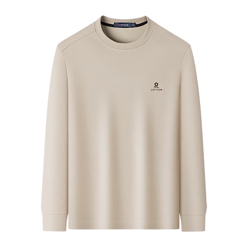 MONTAGUT Men's Twill Texture Easy-Care Long-Sleeve T-shirt