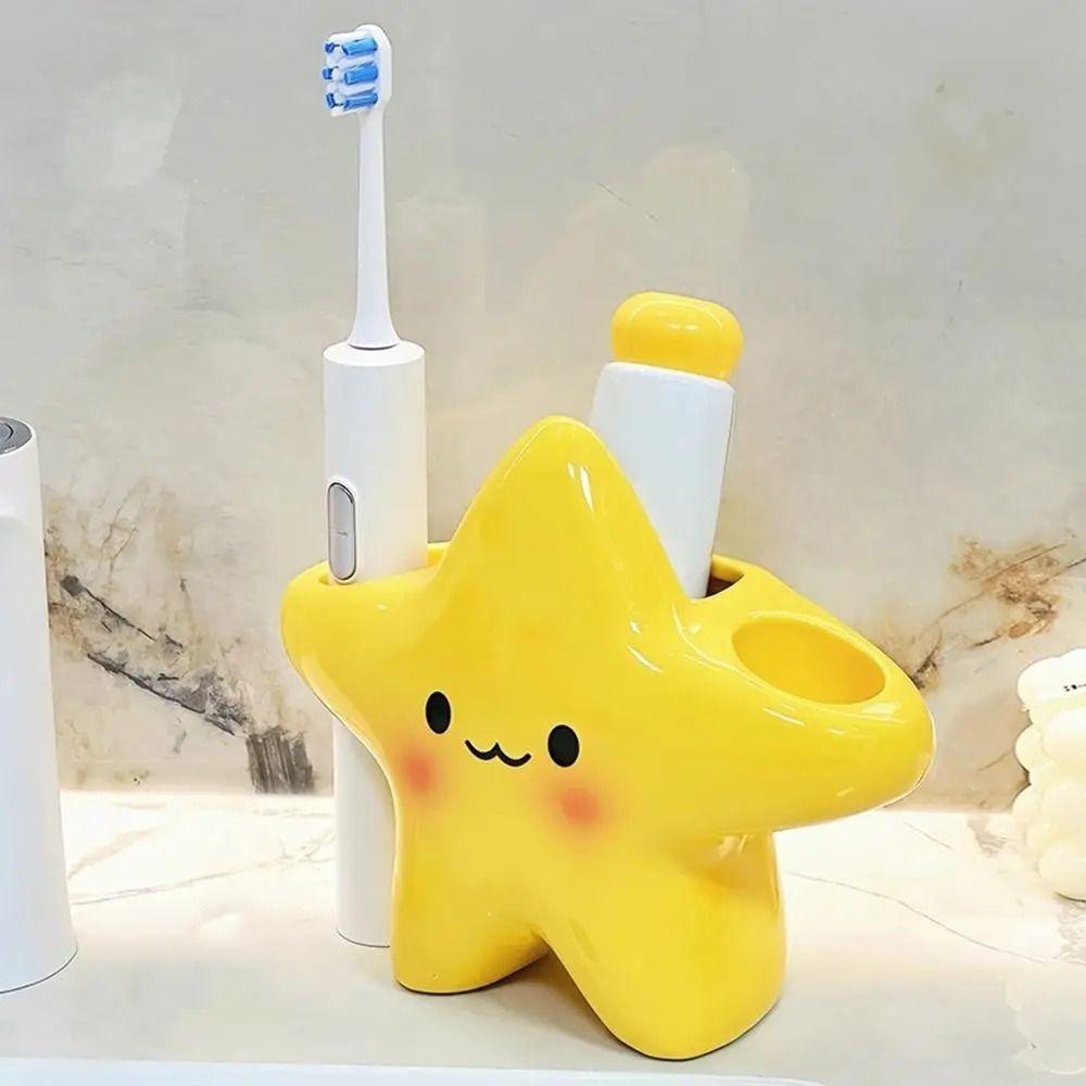 Cartoon Star Electric Toothbrush Holder Ceramic Toothpaste Rack New Toothbrush Storage Rack