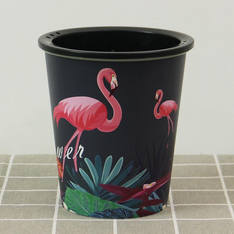 

Расписной цветочный горшок Креативное домашнее садоводство Зеленое растение Двухцветный Влагопоглощающий Пластиковая смола Посадочный горшок 9.8x9.3cm