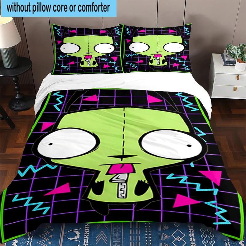 3PCS Alien Invasion Pattern 3pcs Bedding,Including 3PCS Duvet Cover And 2pcs Pillowcases Perfect for Christmas,Ideal for Bedroom, Dormitory