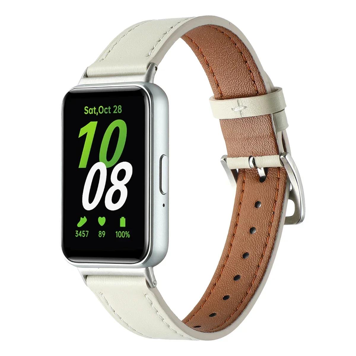 

Натуральна шкіра Ремінець Для Samsung Galaxy Fit 3 Годинника Ремінці Аксесуари Замінний Ремінець Браслет На зап ястя Для Galaxy Fit 3 Браслет correa For Samsung Fit 3