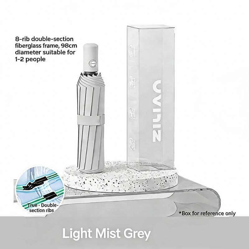 

24 Ribs Full Automatic Umbrella Storm Resistant Anti-UV Sunscreen Large Folding Umbrella Rainy Day серый