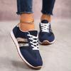 Blue Sports Shoes Summer New Round Head Color Matching Sneakers Lace-up Soft Sole Anti-slip Wear-resistant Flat