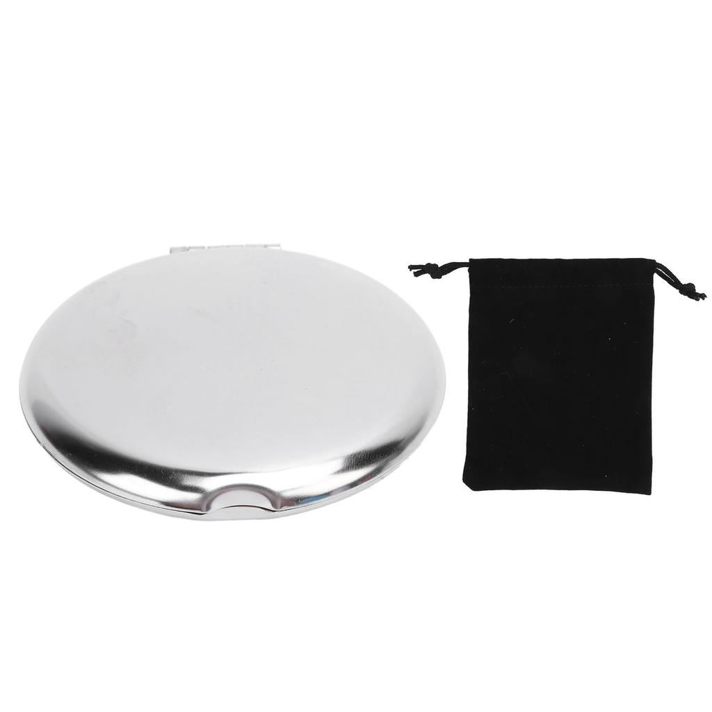 Pocket Mirror Portable Stainless Steel Compact Mirror Metal Handheld Drop Resistant Double Sided Mir