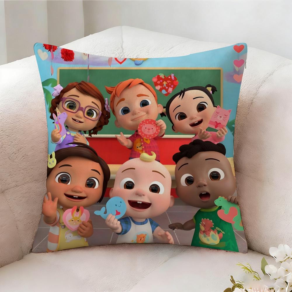 C-cocomelon Cartoon Pillow Case Pillowcase, Double-sided Printed, Sofa Cushion, Bedroom Headboard Pillow