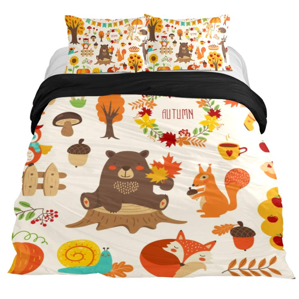 Cartoon Hedgehog King Queen Duvet Cover Rainbow Iridescent Bedding Set For Kids Girls Boys Starry Sky Animal 2/3PCS Quilt Cover