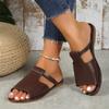 Γυναικεία Cut Out Slide Σανδάλια Flat Slide Sandals, ελαφριά slip σε παπούτσια εξωτερικού χώρου