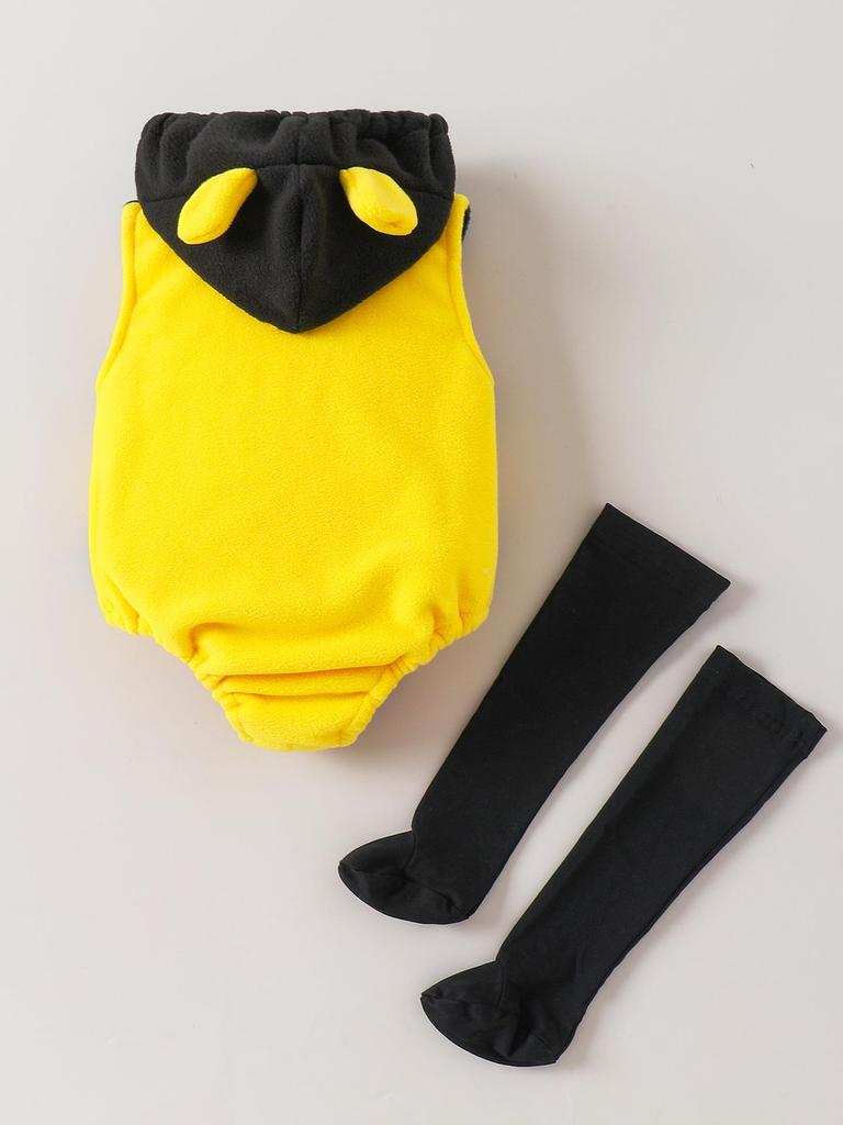 Little Bee Fleece Onesie & Muts Set voor Baby's - Warme Herfst/Winter Kleding