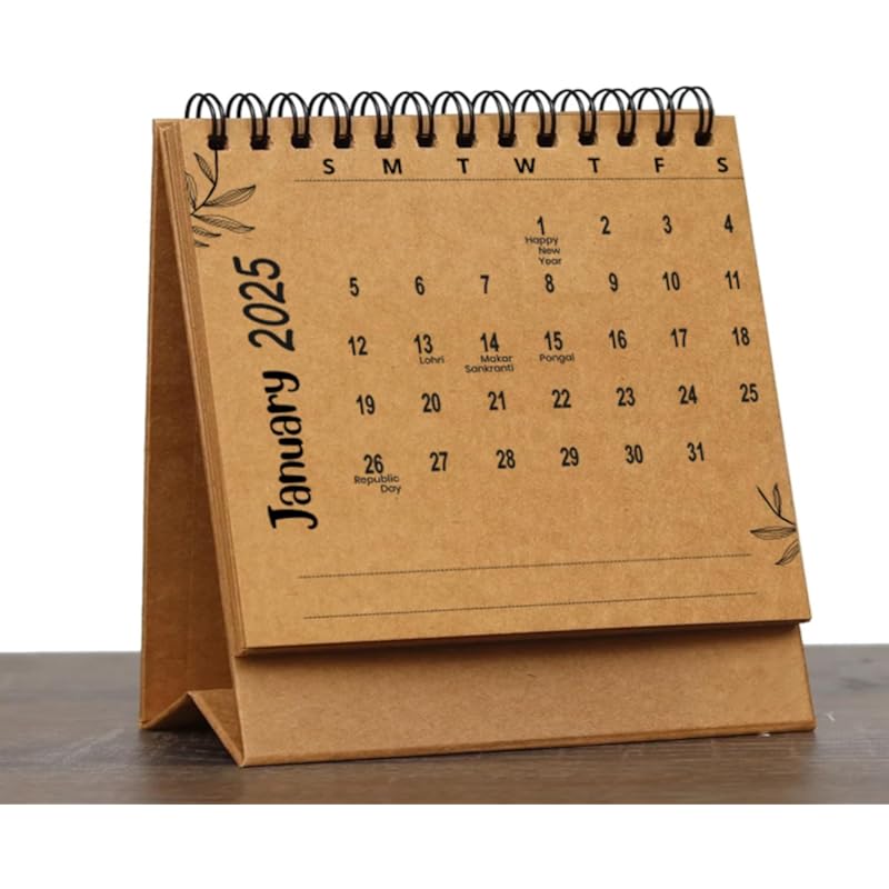 Accuprints 2025 Size 5.8 By 5.8 Inch Brown Kraft Calendar