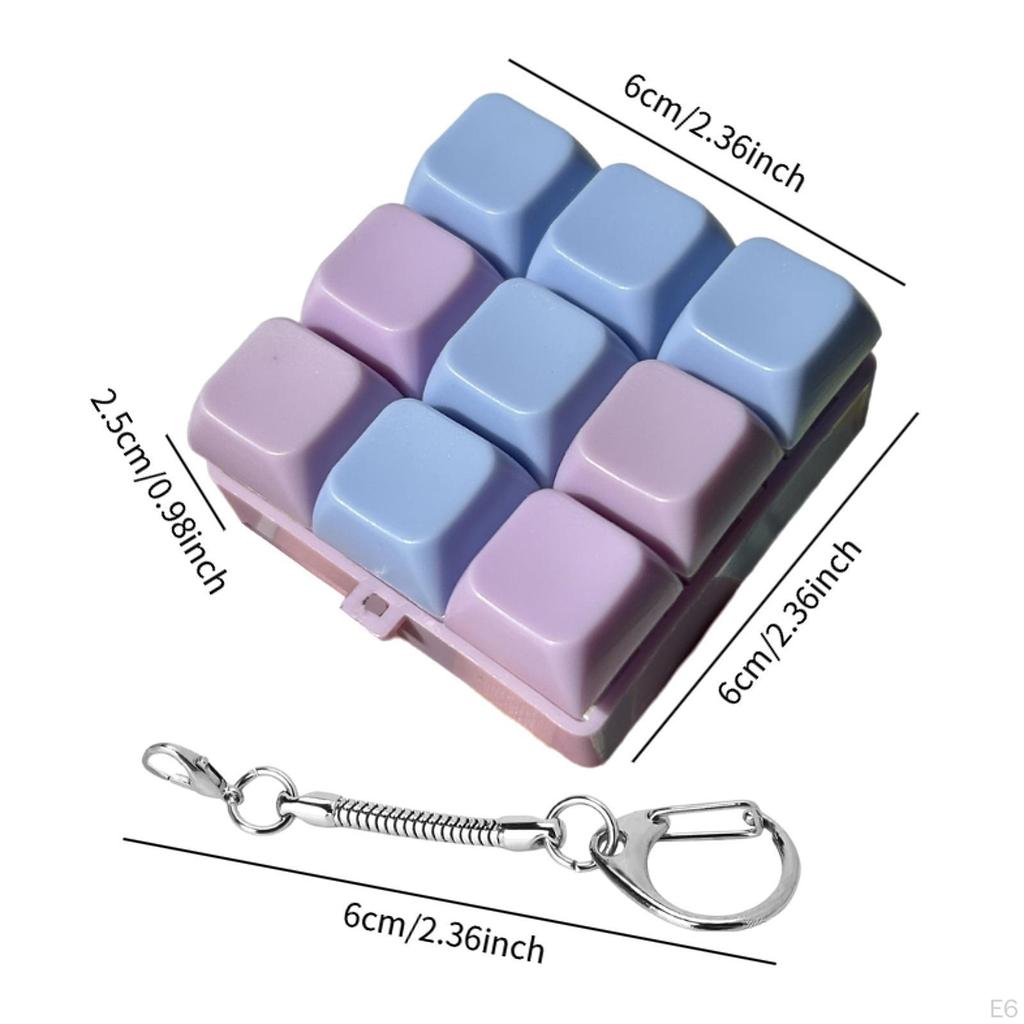 Tastatur Fidget Nøkkelring 9 Taster Mekanisk Klikker Kreativt Tilbehør Bærbare Rekvisitter