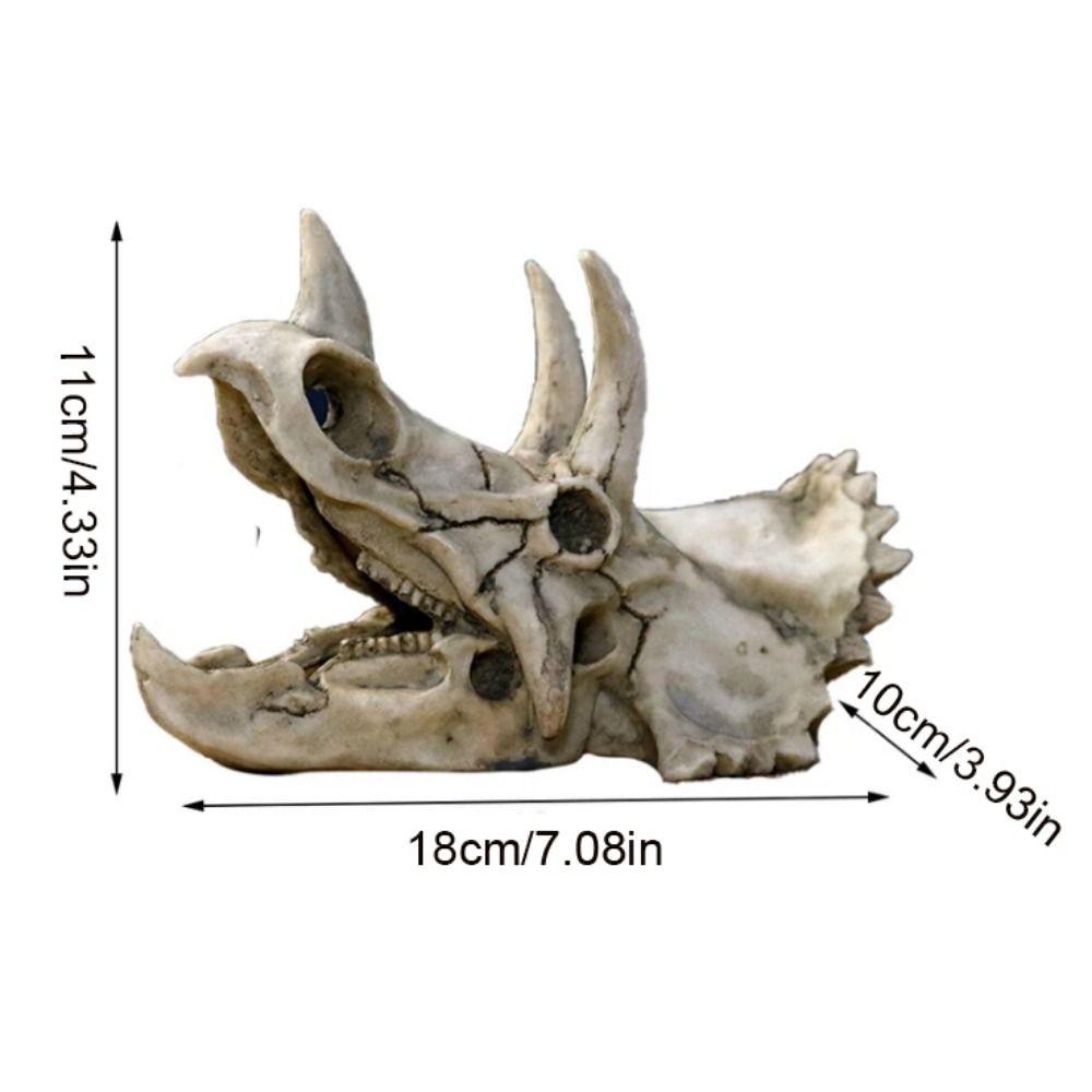 Harz Nachbildung Dinosaurierschädel Dekorative Tiere Schädel Dekoration Fisch Versteck Haus Aquarium