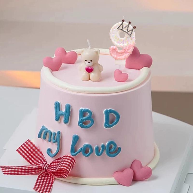 Birthday Number 0-9 Candles Crown Number Candles Happy Birthday Cake Decorated Baby Shower Insert Decor Festival Supplies