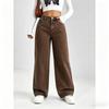 High-Waisted Straight Leg Jeans Women Slim Fit Loose Wide Pants Casual Comfortable Cotton Denim Trousers
