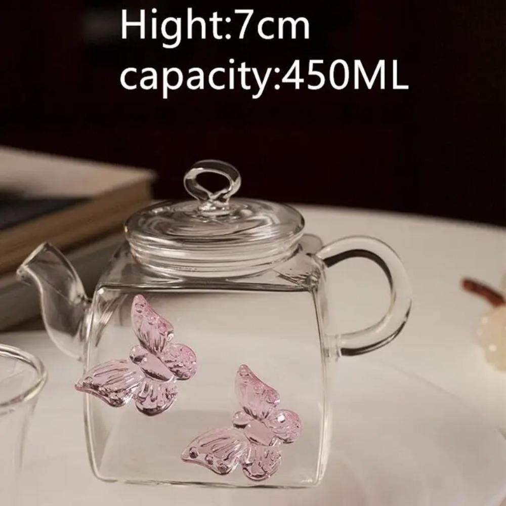 

3D Скульптура Бабочка Стеклянный Чайник Высокоборосиликатное Стекло Чайный Стакан Стаканы Чайная Посуда LoverTea Наборы Чайник Чашка для Воды Бутылка 301-400ml