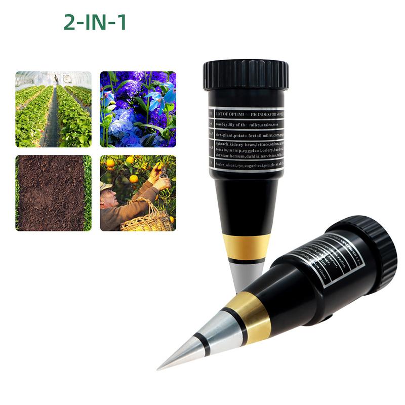 Soil PH Moisture Meter 2 in 1 High Precise Sensitive Anti Rust Soil PH Tester Hygrometer Short