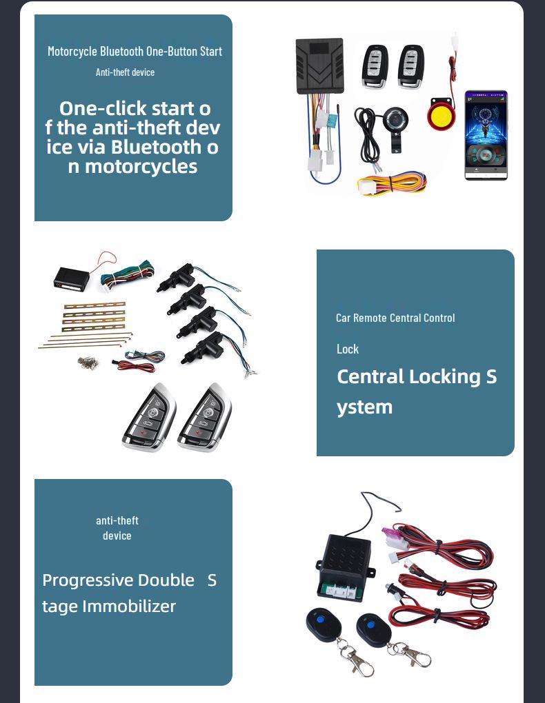 Închidere Centralizată cu Telecomandă Fără Cheie pentru Mașină 12V cu Control pe Trei Motoare și Lamă de Cheie Pliabilă