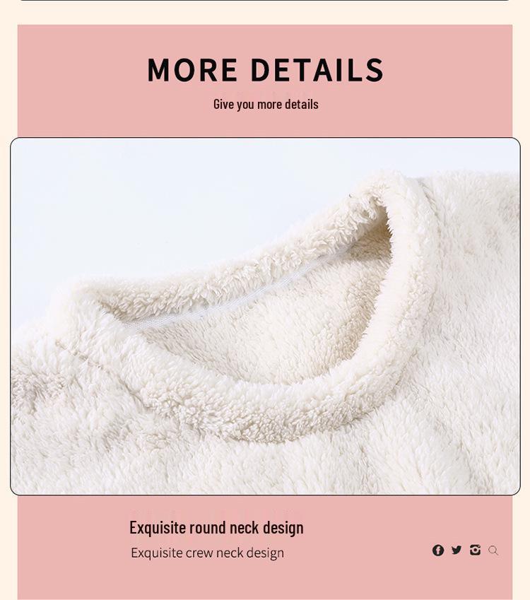 Couples' Cozy Flannel Pajama Set: Women's Plus Velvet, Men's Loose Fit, Warm Coral Fleece Homewear