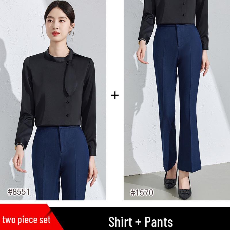 Women's 2024 Autumn Chiffon Long-Sleeve Professional Suit Shirt