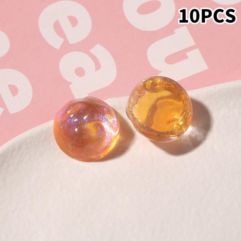 10pcs Glitter Geometry Rounds Cabochon Beads for Crafts DIY Resin Art Flatback Jewelry Making Embellishments