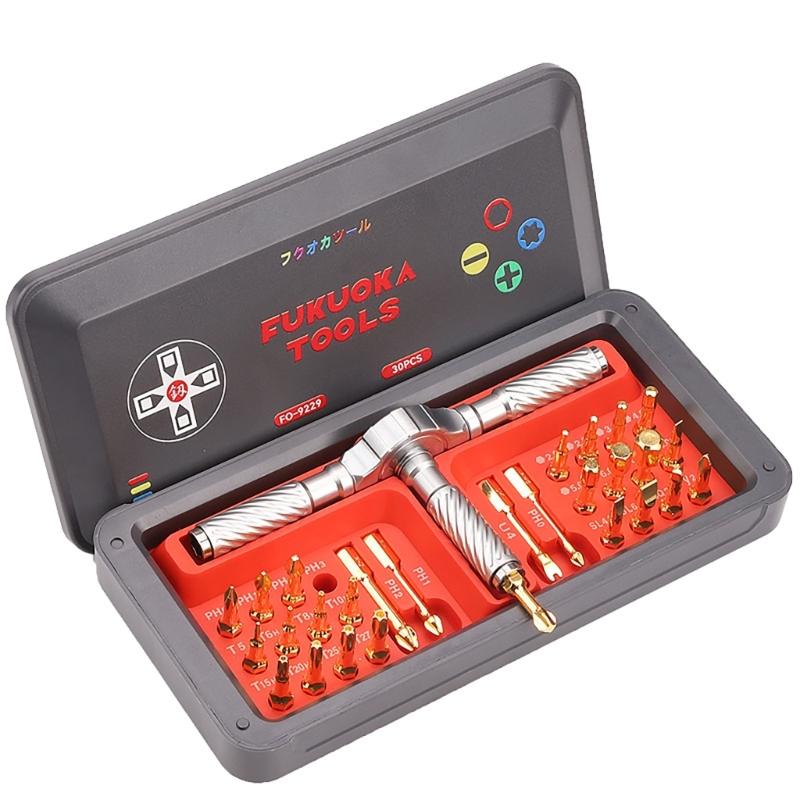30 In 1 Multi Bit Magnetic Screwdriver Set Magnetic Screw Driver Multi-purpose Ratchet Wrench Screwdriver Magnetic Bit 1