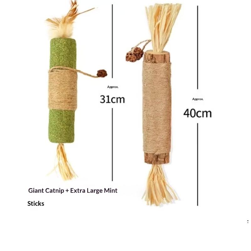 1/2PC Cat Toy Made Of Woody Smartweed Knotweed Teething Sticks Insect Gall Raffia Sisal Rope Teeth Cleaning Toy Cat TeasingStick