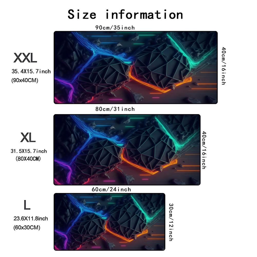 Geometric Pattern 3d Mouse Pad Computer Laptop Mouse Pad Office Large Gaming Mousepad Rubber Bottom NonSlip Desk Mat 900x400