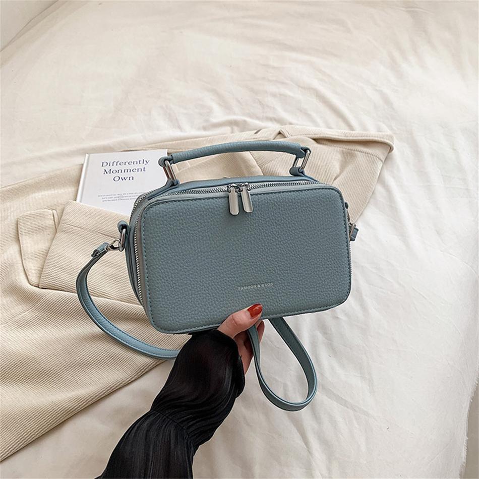 

Модные высококачественные маленькие квадратные сумки через плечо из искусственной кожи для женщин, тренд 2023 года, женские сумки и кошелек с короткой ручкой 23cm-10cm-14cm синий