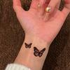 Minimalist Black Hollow Double Butterfly Tattoo Sticker Cool High-End Waterproof And Long-Lasting Wrist Exquisite Small Pattern