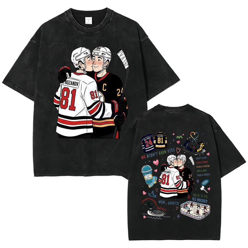 2026 Heated Rivalry Ilya Rozanov 81 Trendy Graphics T Shirt Vintage Washed Mens Oversized Cotton Crewneck Cozy Tshirt Teenagers