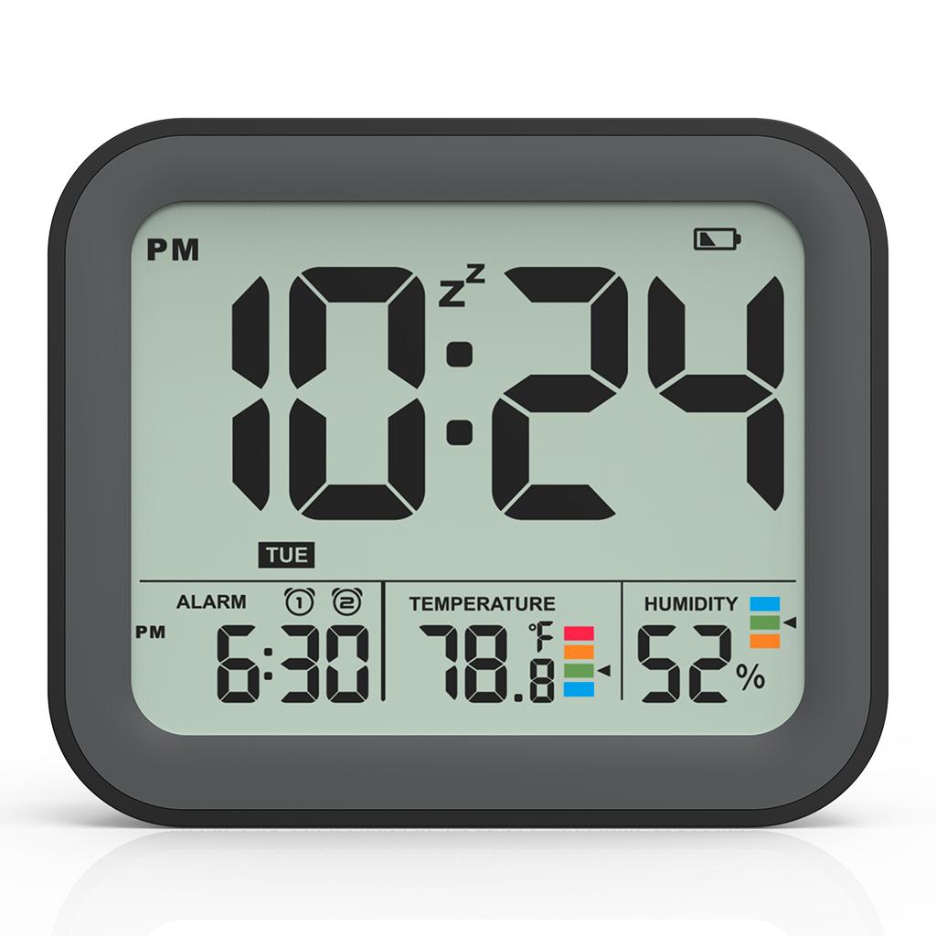 Hand-held Size Digital Alarm Clock with Snooze Function Automatically Detects Minute by Minute Temperature and Humidity Clock